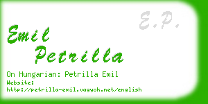 emil petrilla business card